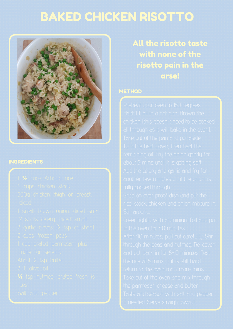 Baked chicken risotto